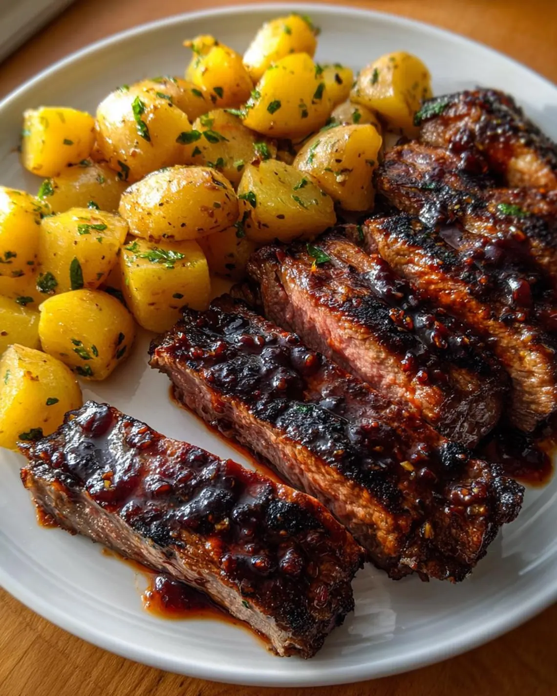 Glazed Beef Steak with Sweet-Tangy Ginger Soy Glaze
